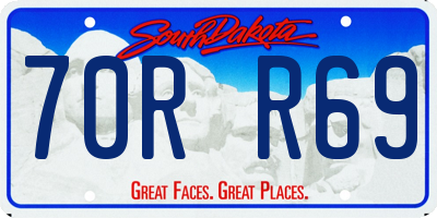 SD license plate 70RR69