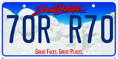 SD license plate 70RR70