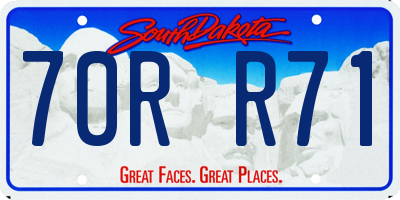 SD license plate 70RR71