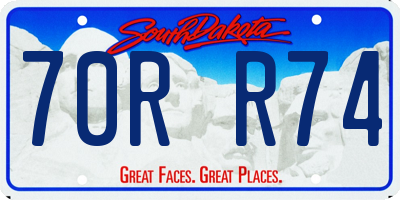 SD license plate 70RR74