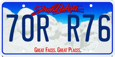 SD license plate 70RR76