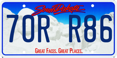 SD license plate 70RR86