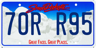 SD license plate 70RR95