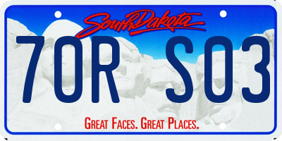 SD license plate 70RS03