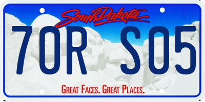 SD license plate 70RS05