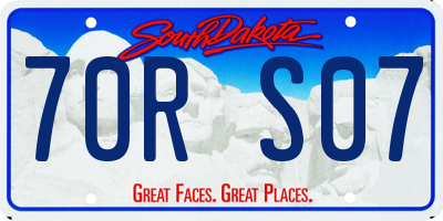 SD license plate 70RS07