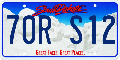 SD license plate 70RS12