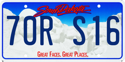 SD license plate 70RS16