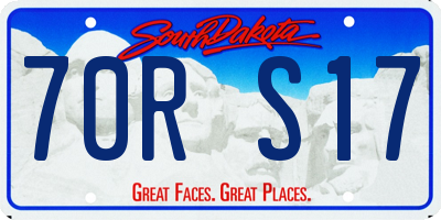 SD license plate 70RS17