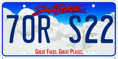 SD license plate 70RS22
