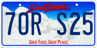 SD license plate 70RS25