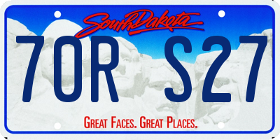SD license plate 70RS27