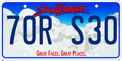 SD license plate 70RS30