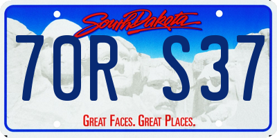 SD license plate 70RS37