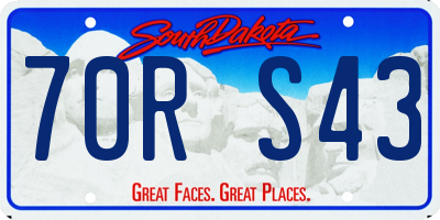 SD license plate 70RS43