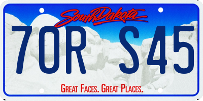 SD license plate 70RS45