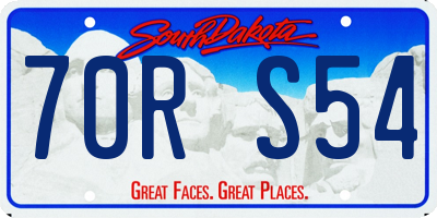 SD license plate 70RS54
