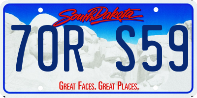 SD license plate 70RS59