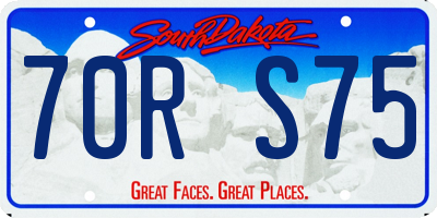 SD license plate 70RS75