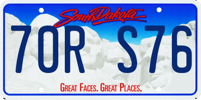 SD license plate 70RS76