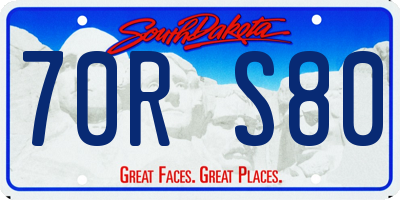 SD license plate 70RS80