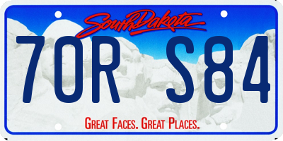SD license plate 70RS84