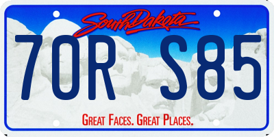 SD license plate 70RS85