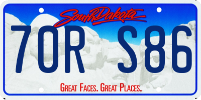 SD license plate 70RS86