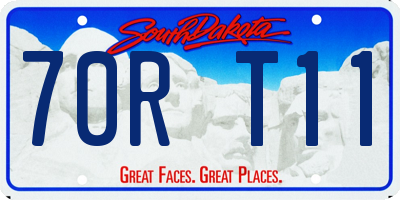 SD license plate 70RT11