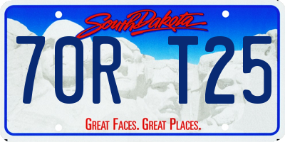 SD license plate 70RT25