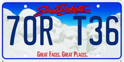 SD license plate 70RT36