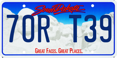 SD license plate 70RT39