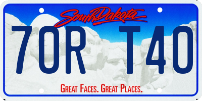 SD license plate 70RT40