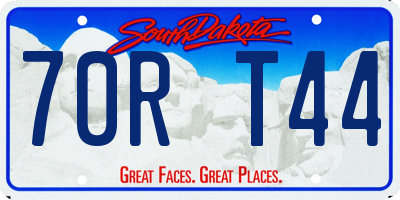 SD license plate 70RT44