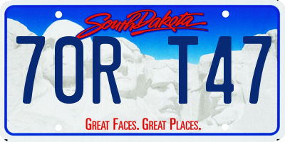 SD license plate 70RT47