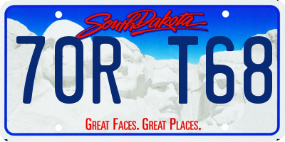SD license plate 70RT68