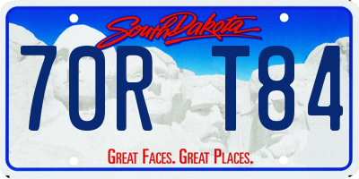 SD license plate 70RT84