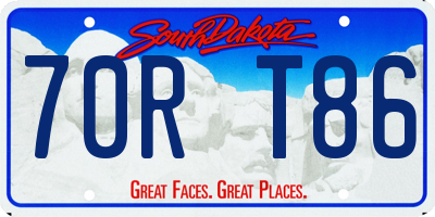 SD license plate 70RT86