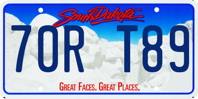SD license plate 70RT89