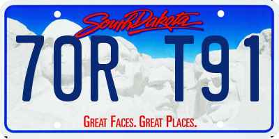 SD license plate 70RT91