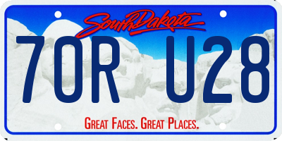 SD license plate 70RU28