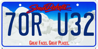 SD license plate 70RU32