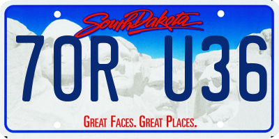 SD license plate 70RU36