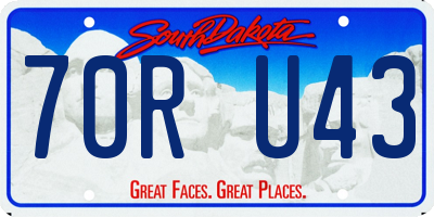 SD license plate 70RU43