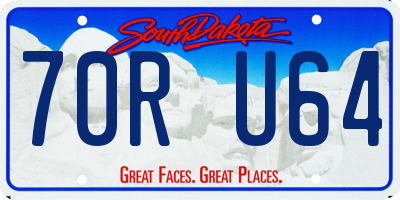 SD license plate 70RU64