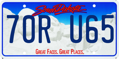 SD license plate 70RU65
