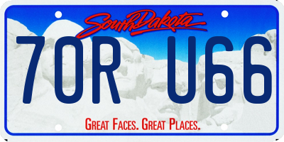 SD license plate 70RU66