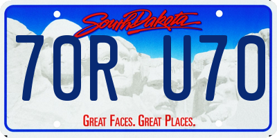 SD license plate 70RU70