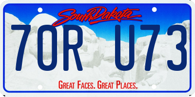 SD license plate 70RU73