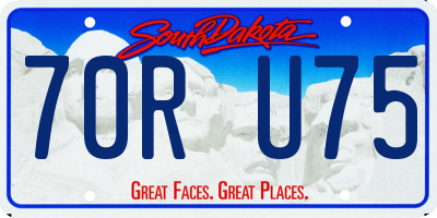 SD license plate 70RU75